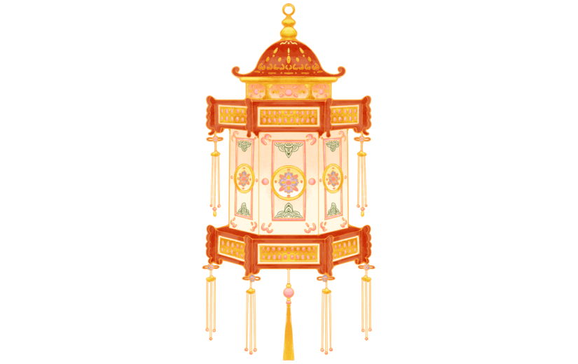 中国风-手绘中秋节花灯节日元素5