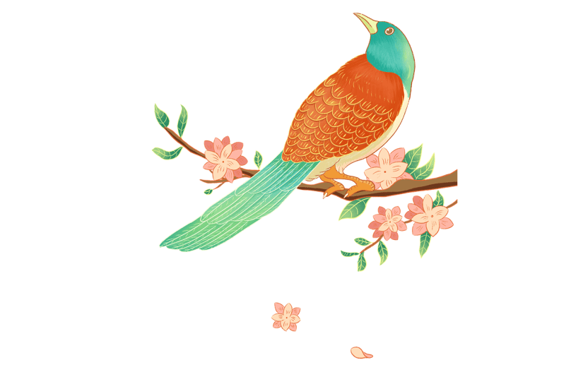 中国风鸟元素贴纸