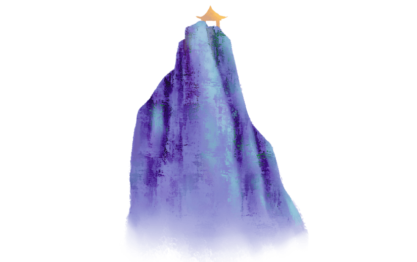 中国风-山水插画素材贴纸-山峦