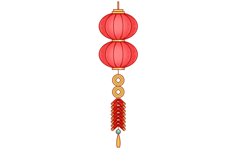 中国风春节灯笼元素贴纸