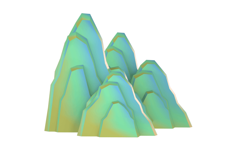 3D国潮-山峰渐变10