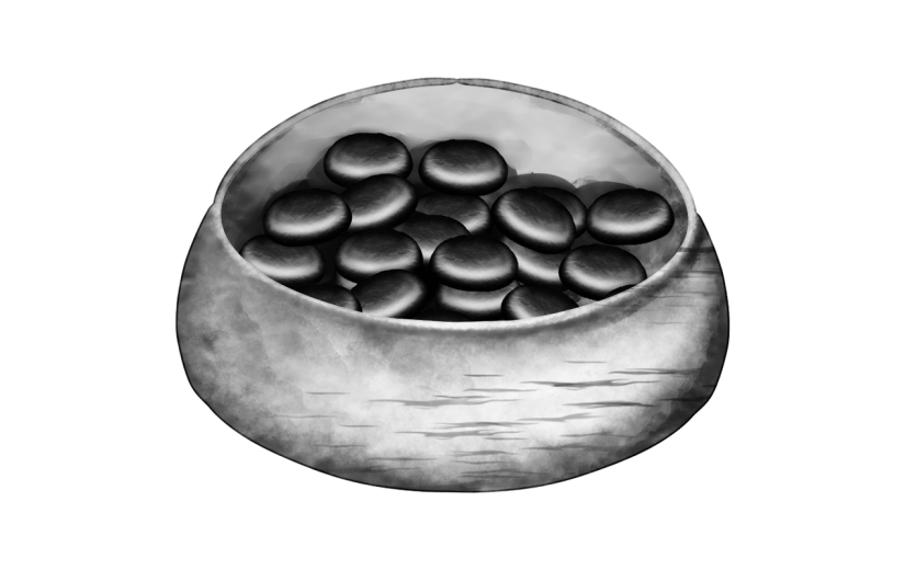 水墨风-棋盘元素贴纸黑棋子