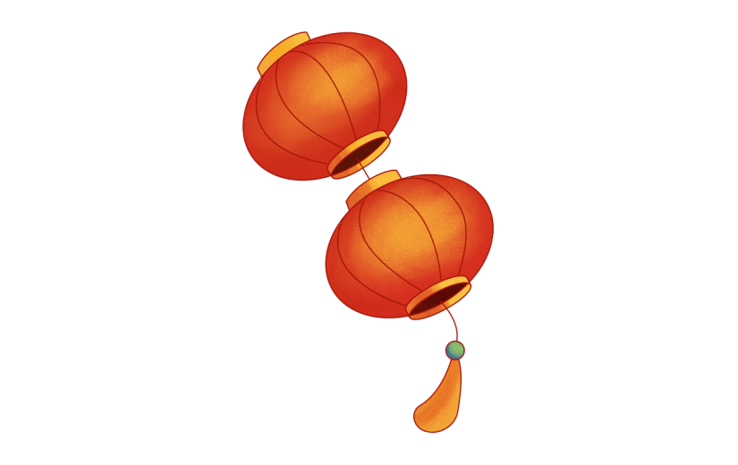 中国风春节灯笼元素贴纸