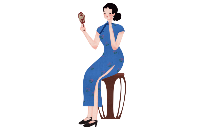 中国风-人物插画-民国女性