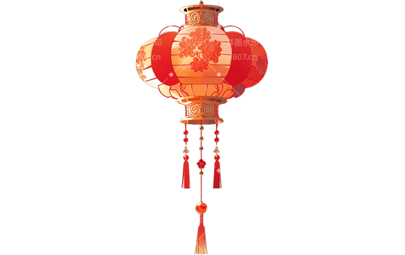 中国风红色灯笼贴纸