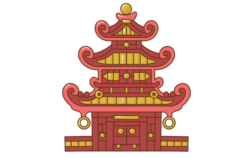 手绘-旅行元素贴纸套系-阁楼
