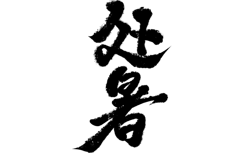 通用处暑中国风古风书法毛笔字黑色艺术字贴纸元素素材