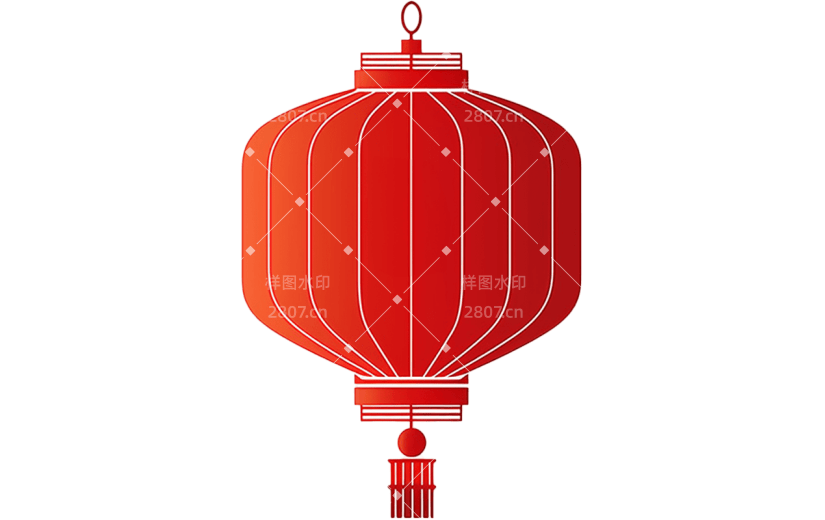 中国风红色灯笼贴纸