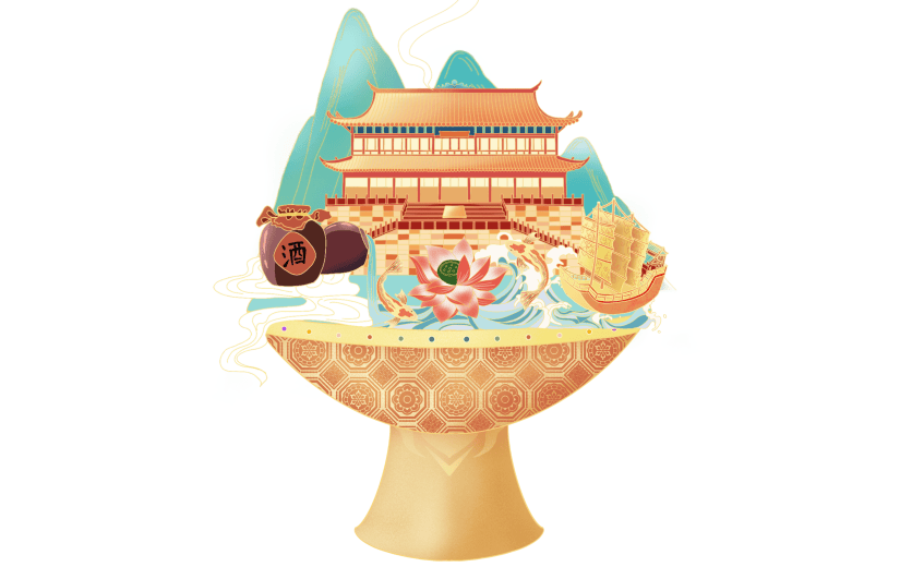 手绘-国潮风建筑