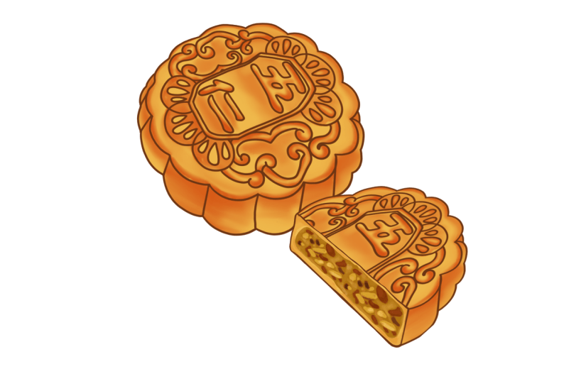 简笔手绘-月饼元素贴纸