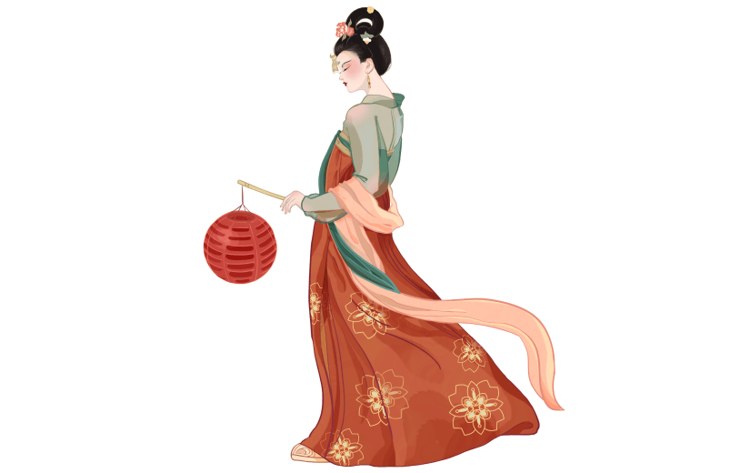 中国风-国潮古风女性人物插画5