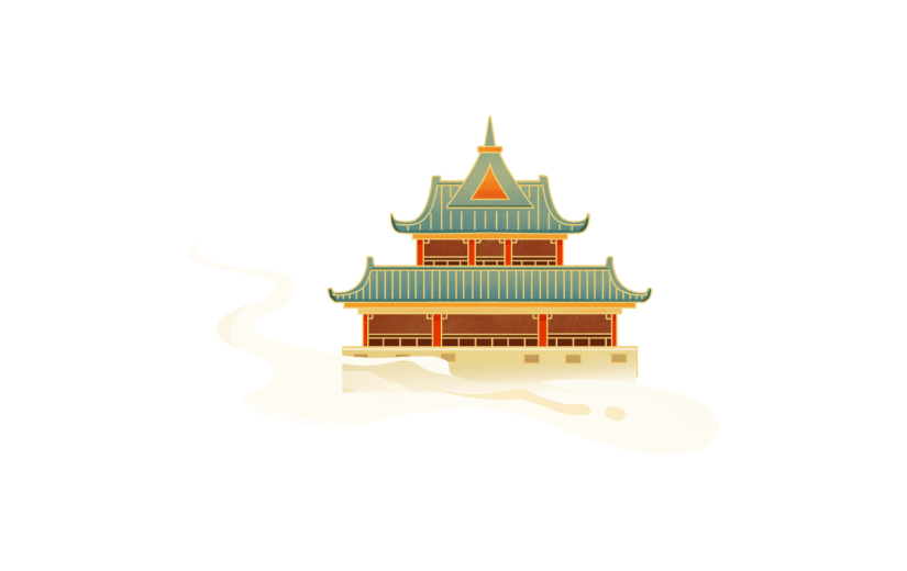 卡通感国庆节房子元素贴纸