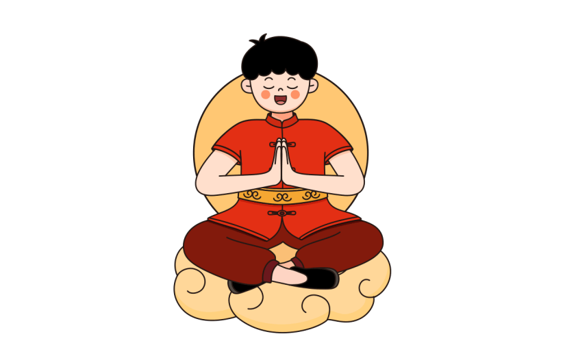 卡通感春节男生元素贴纸