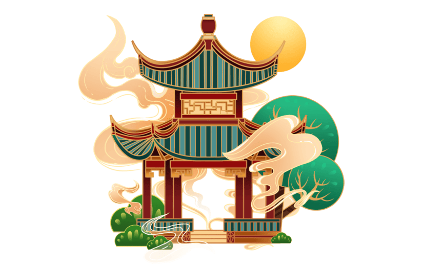 中国风-国潮建筑元素插画2