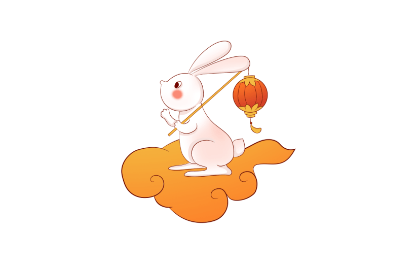 卡通感春节兔子元素贴纸
