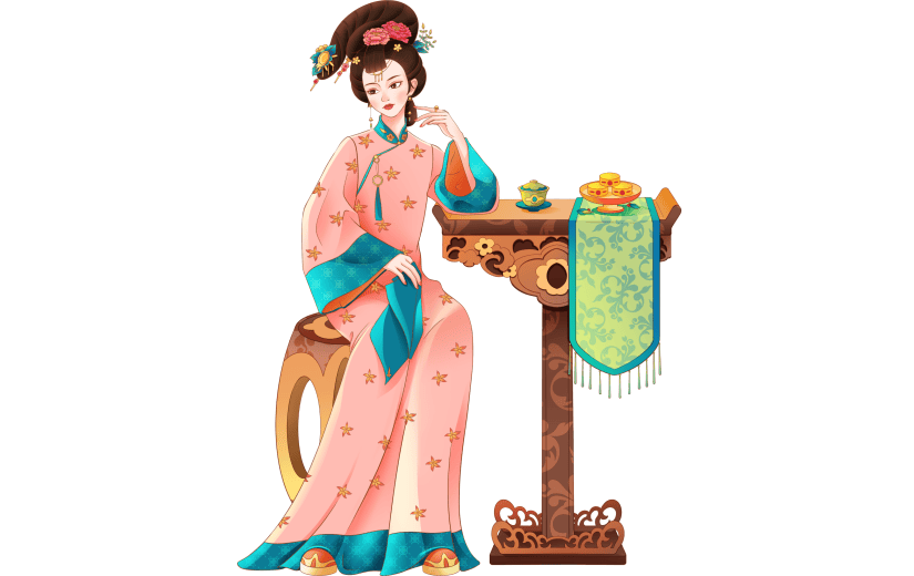 中国风古风美女人物插画
