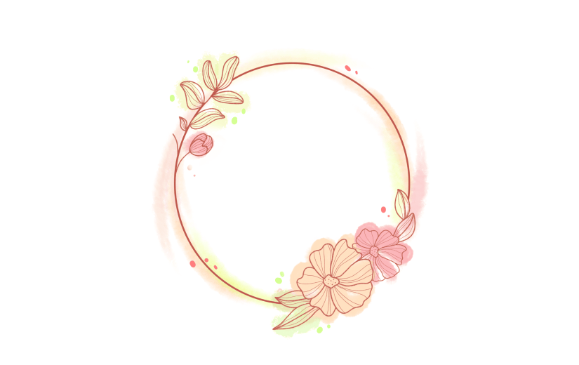 简约线条花朵边框元素