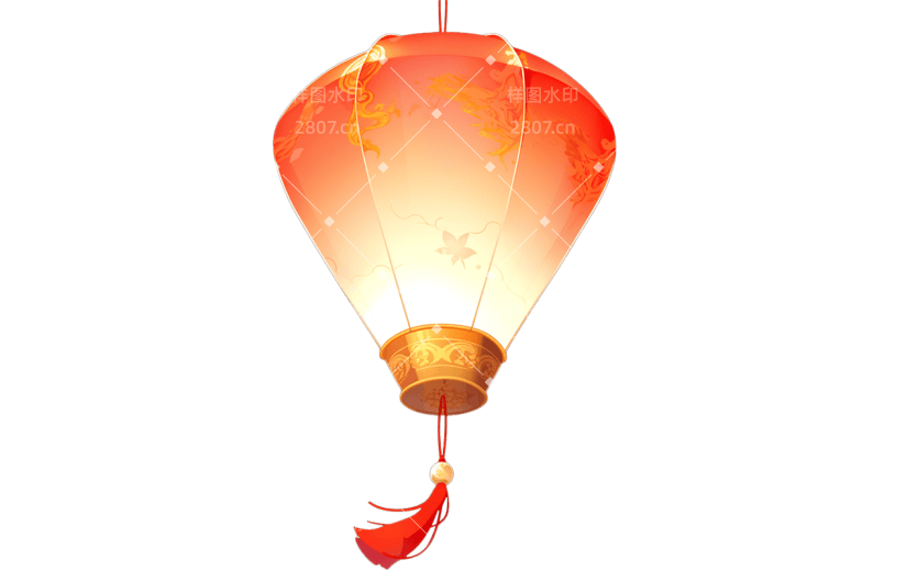 中国风红色灯笼贴纸