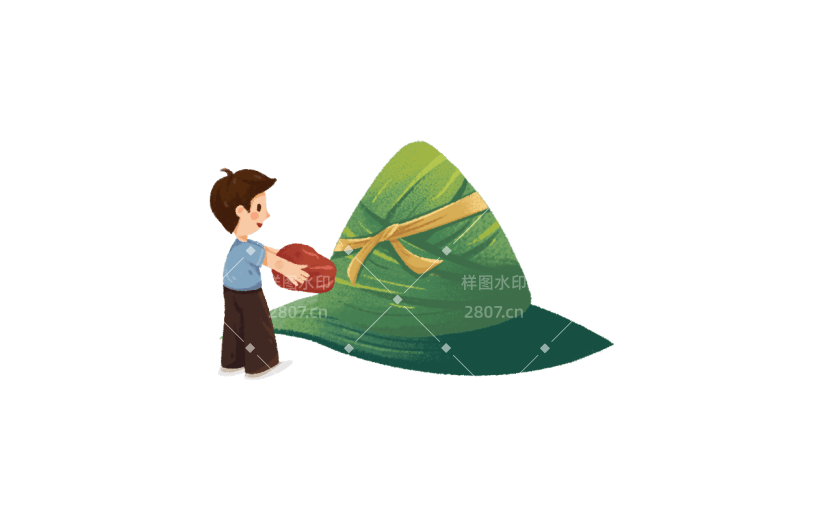 卡通感端午节粽子元素贴纸