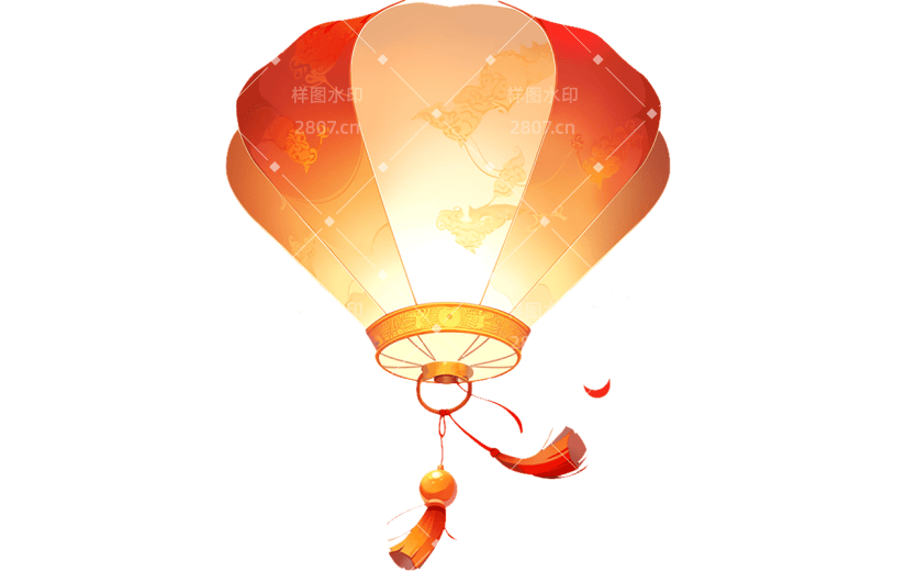 中国风红色灯笼贴纸