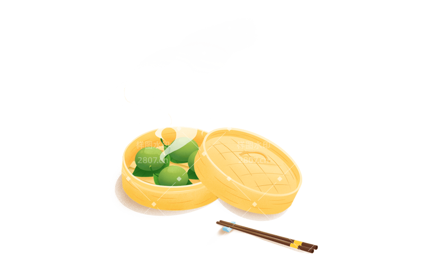 卡通感二十四节气青团元素贴纸