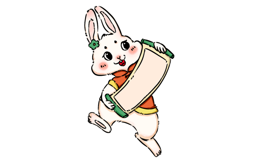 中国风春节兔子元素贴纸