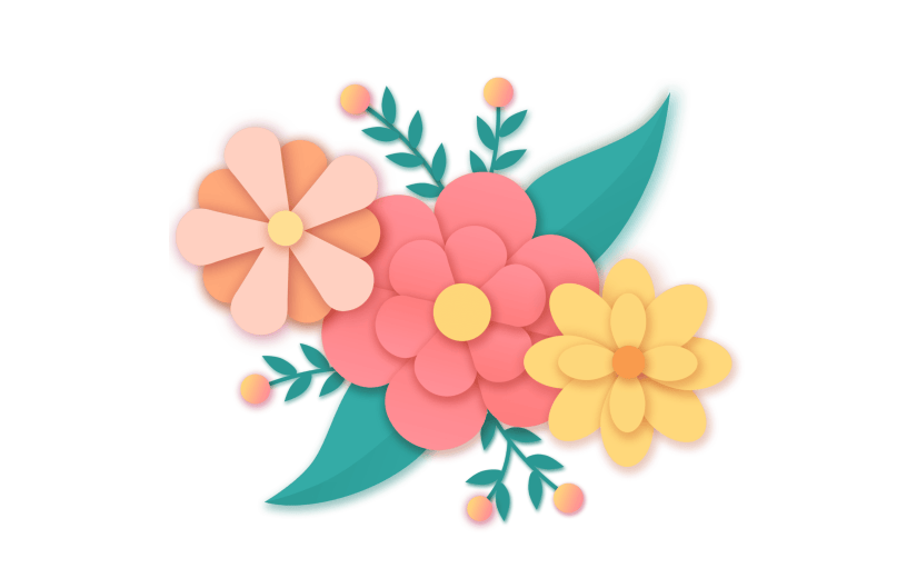 中国风手绘花朵元素