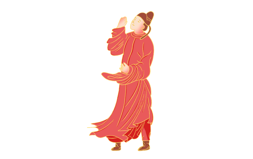 中国风-人物插画贴纸-屈原