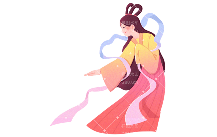 手绘-七夕人物元素-织女