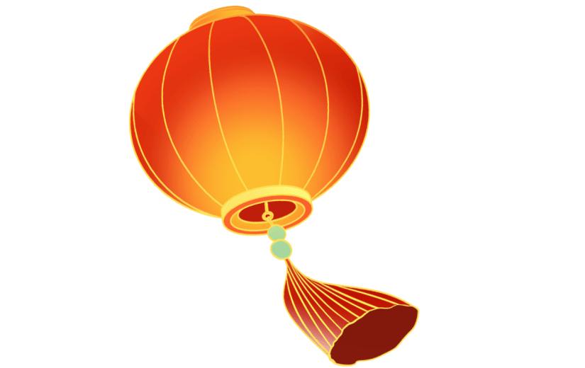 卡通感春节灯笼元素贴纸