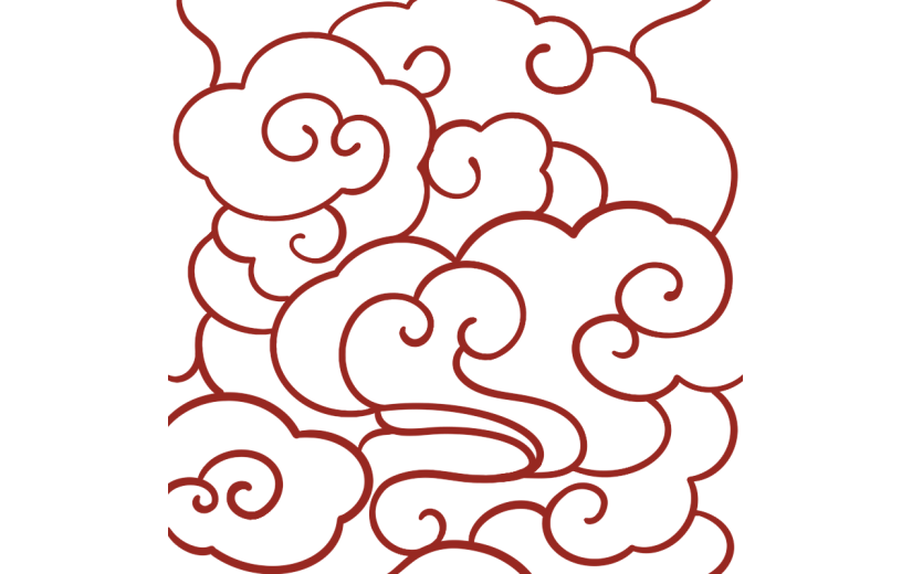 祥云元素线条贴纸
