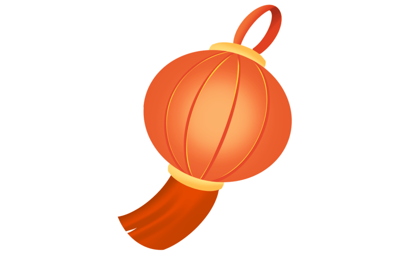 手绘红灯笼中国风促销素材贴纸