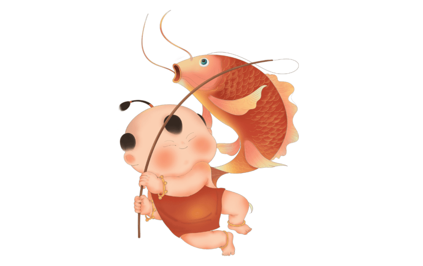 春节-中国风儿童人物插画-福娃