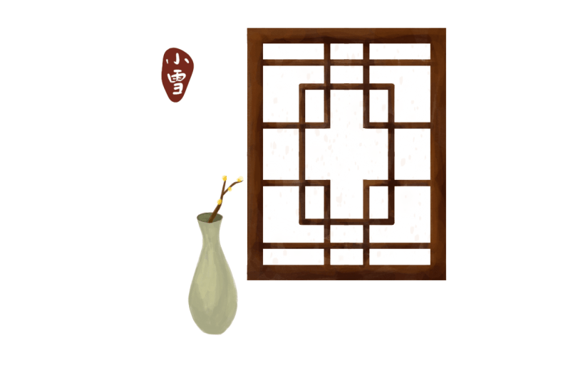 中国风小雪节气元素贴纸