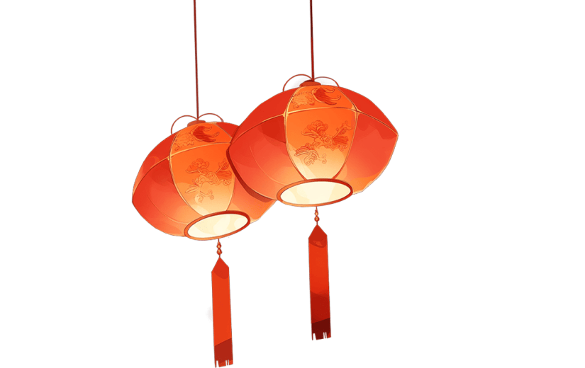 中国风红色灯笼贴纸