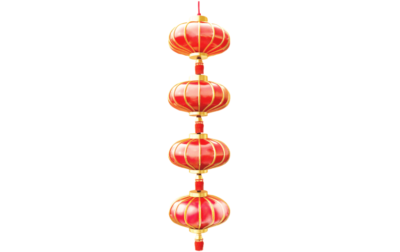 3D风红色灯笼贴纸