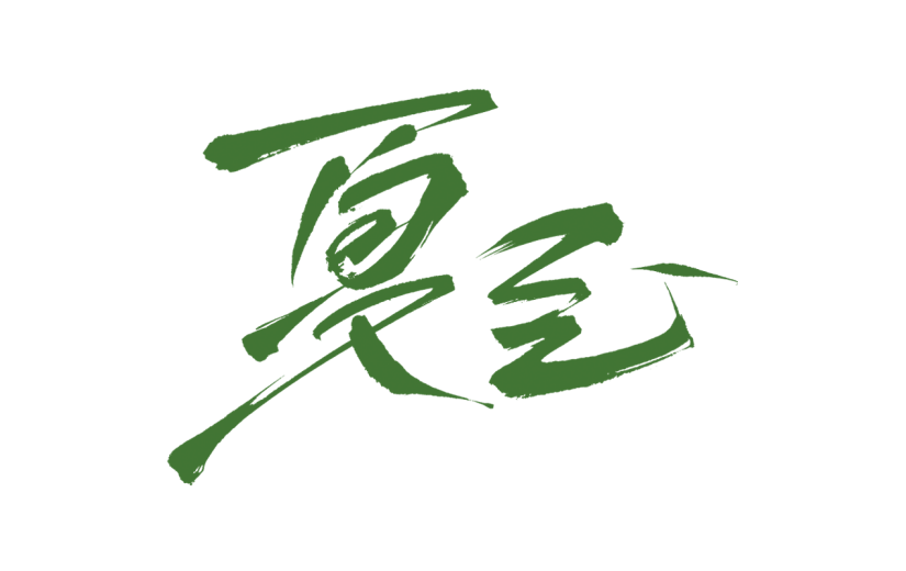 夏至传统节气通用元素绿色中国风毛笔字艺术字元素