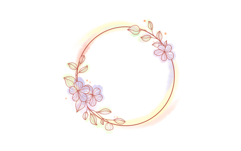 手绘几何圆形花边元素