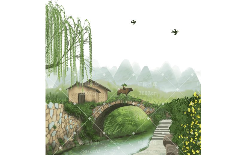 中国风-小桥流水场景