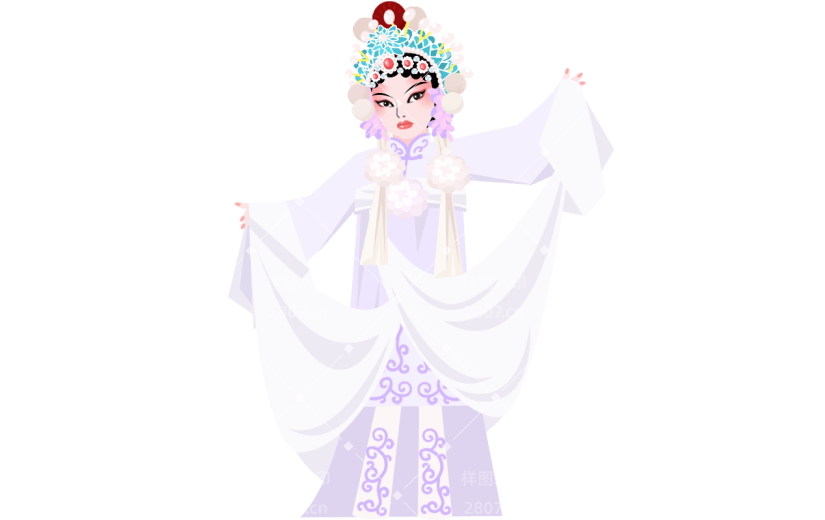 中国风-扁平京剧人物插画6