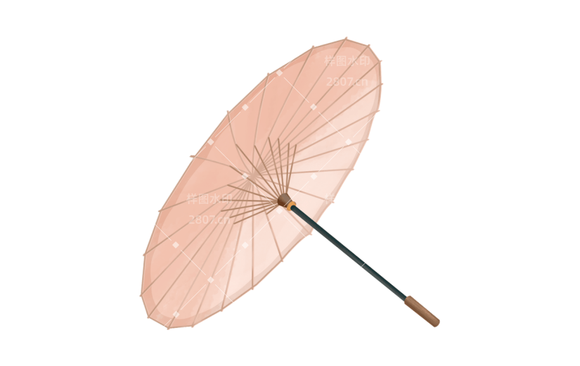 中国风清明节伞元素贴纸