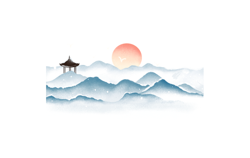 传统节气小雪大雪冬天冬季冬日山水中国风元素