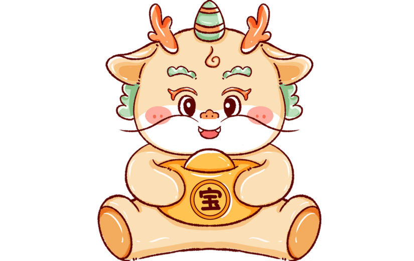 新春春节过年除夕龙年卡通手绘中国风龙免抠元素