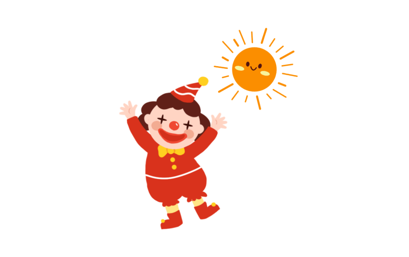 卡通感愚人节小丑元素贴纸