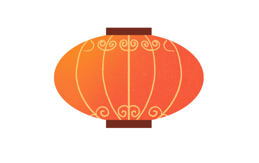 卡通感春节灯笼元素贴纸