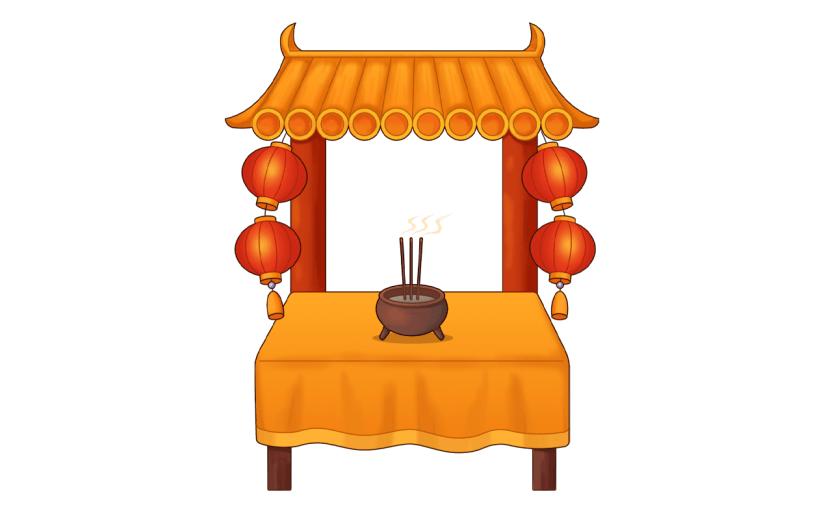 中国风春节香炉元素贴纸