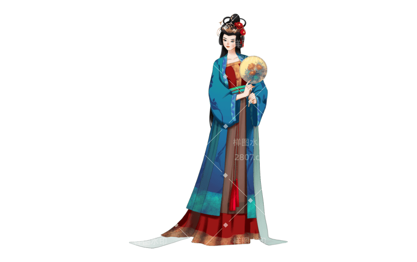 中国风-手绘人物插画-古风女性