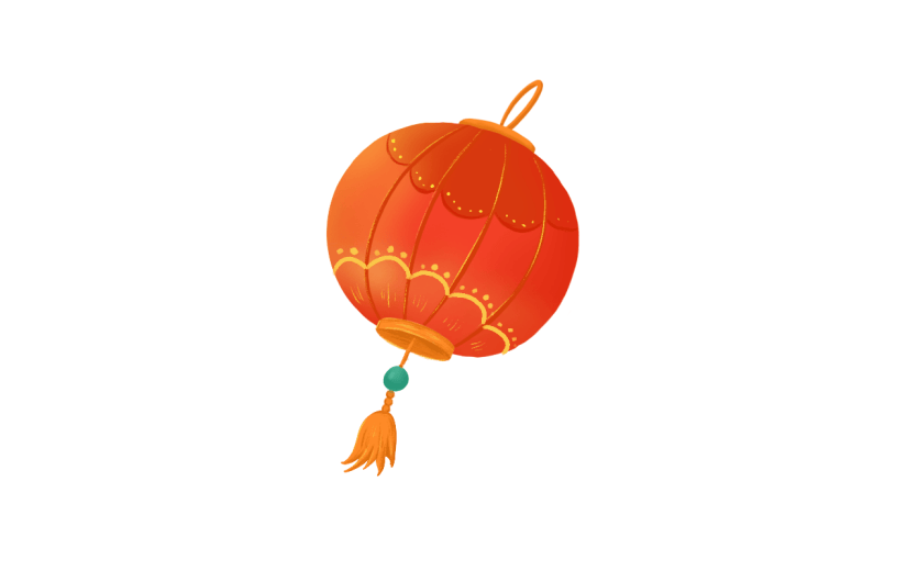 中国风春节灯笼元素贴纸