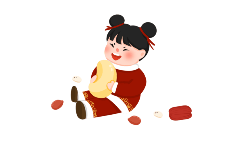 卡通感腊八节女生元素贴纸