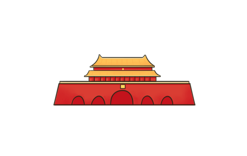 中国风中秋节北京天安门元素贴纸